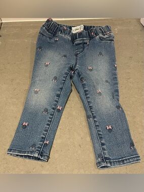 Gap 2t Disney Girls' Blue Denim Minnie Mouse Bow Jeans